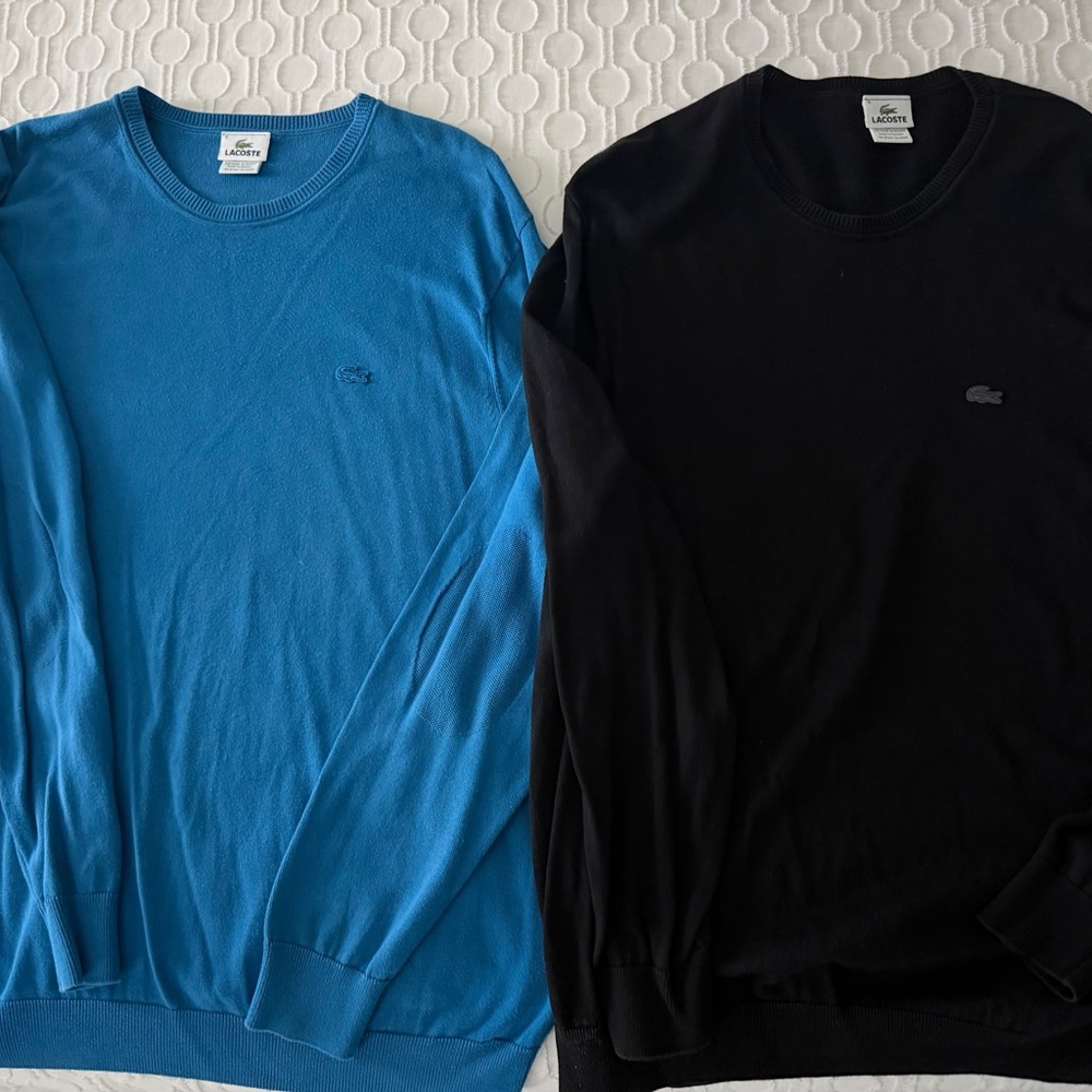 Lacoste Vibrant Blue and Classic Black Sweaters